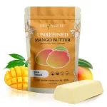 era of nature Organic Unrefined Raw MANGO BUTTER BLOCK Bulk, Skin Moisturizing, Use Alone or in DIY Body Butters, Soaps, Lotions and lip balm - 8oz