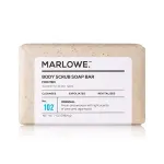 MARLOWE. No. 102 Men\'s Body Scrub Soap 7 oz, Fresh Original Woodsy Scent, Best Exfoliating Bar for Men, Made with Natural Ingredients, Apricot Seed Powder, Shea Butter, Olive Oil, Green Tea Extracts