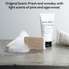 MARLOWE. No. 102 Men\'s Body Scrub Soap 7 oz, Fresh Original Woodsy Scent, Best Exfoliating Bar for Men, Made with Natural Ingredients, Apricot Seed Powder, Shea Butter, Olive Oil, Green Tea Extracts MARLOWE. No. 102 Men\'s Body Scrub Soap 7 oz, Fresh Original Woodsy Scent, Best Exfoliating Bar for Men, Made with Natural Ingredients, Apricot Seed Powder, Shea Butter, Olive Oil, Green Tea Extracts