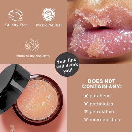 Lip Scrub Exfoliator Vanilla - USA Made Sugar Lip Scrubber with Natural & Organic Ingredients