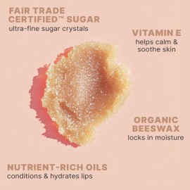 Lip Scrub Exfoliator Vanilla - USA Made Sugar Lip Scrubber with Natural & Organic Ingredients