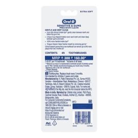Oral B Ultrathin Sensitive Manual Toothbrush for adults, Multicolor- (Buy 2 Get 2 Free)