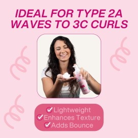 Dippity Do Girls with Curls Curl Enhancing Mousse - Lightweight 3-in-1 Defining Mousse for Curly and Wavy Hair - Hibiscus and Olive Oil for Frizz Free and Bouncy Curls - 200 mL/6.7 fl oz