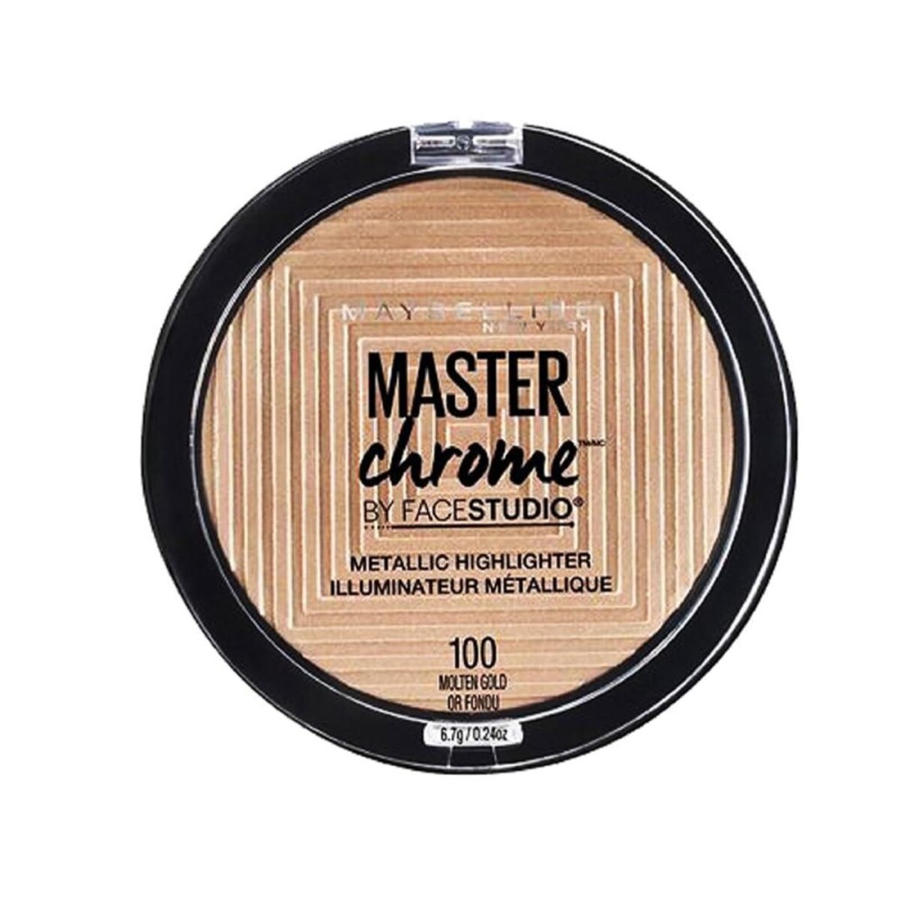 Maybelline Master Chrome Metallic Highlighter Powder Makeup, Molten Gold, 1 Count Maybelline Master Chrome Metallic Highlighter Powder Makeup, Molten Gold, 1 Count