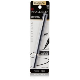 L\'Oreal Paris Makeup Infallible Super Slim Long-Lasting Liquid Eyeliner, Ultra-Fine Felt Tip, Quick Drying Formula, Glides on Smoothly, Grey, 0.03 fl oz., 1 Count