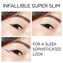 L\'Oreal Paris Makeup Infallible Super Slim Long-Lasting Liquid Eyeliner, Ultra-Fine Felt Tip, Quick Drying Formula, Glides on Smoothly, Brown, 0.03 fl oz., 1 Count L\'Oreal Paris Makeup Infallible Super Slim Long-Lasting Liquid Eyeliner, Ultra-Fine Felt Tip, Quick Drying Formula, Glides on Smoothly, Brown, 0.03 fl oz., 1 Count