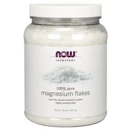 NOW Foods Solutions, Magnesium Flakes, 100% Pure, from the Ancient Zechstein Seabed, Highly Concentrated, 54-Ounce