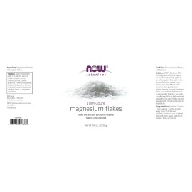 NOW Foods Solutions, Magnesium Flakes, 100% Pure, from the Ancient Zechstein Seabed, Highly Concentrated, 54-Ounce