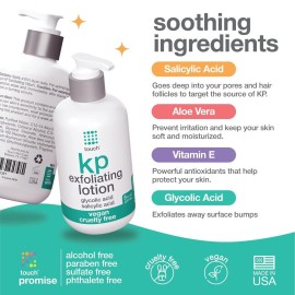 TOUCH Glycolic Acid Lotion for Keratosis Pilaris - KP Exfoliating Body Lotion Moisturizer - for AHA BHA Rough & Bumpy Skin- Gets Rid of Redness - 8 Fl Oz TOUCH Glycolic Acid Lotion for Keratosis Pilaris - KP Exfoliating Body Lotion Moisturizer - for AHA BHA Rough & Bumpy Skin- Gets Rid of Redness - 8 Fl Oz
