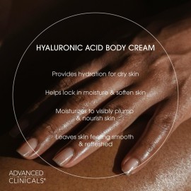 Advanced Clinicals Hyaluronic Acid Moisturizer Body Cream W/Vitamin E | Hydrating Cream & Body Lotion For Women & Men To Help Improve Look of Wrinkles, Dry Skin, Crepey Looking Skin, 16 Ounce