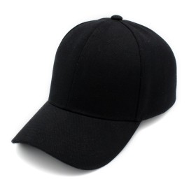 Baseball Cap Hat Men Women - Classic Adjustable Plain Blank, BLK