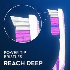 Oral-B Advantage Vivid Dual Action Whitening Toothbrushes, Soft, Tooth Brush Pack of 4 Count, Tooth Brushes (Packaging and Product Color May Vary)