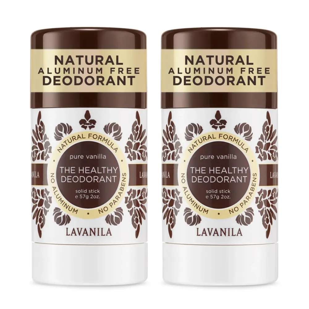 Lavanila Pure Vanilla Deodorant for Women 2-Pack (2 Oz Each) - Natural Aluminum Free Solid Stick Deodorant, Made In USA, Vegan Lavanila Pure Vanilla Deodorant for Women 2-Pack (2 Oz Each) - Natural Aluminum Free Solid Stick Deodorant, Made In USA, Vegan