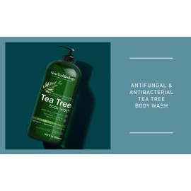 New York Biology Tea Tree Body Wash for Men and Women - Moisturizing Body Wash Helps Soothe Itchy Skin, Jock Itch, Athletes Foot, Nail Fungus, Eczema, Body Odor and Ringworm - 16.9 Fl Oz