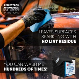 12 x 12 Pro Multi-Surface Microfiber Cleaning Cloths | Black - 12 Pack | Premium Microfiber Towels for Cleaning Glass, Kitchens, Bathrooms, Automotive, Supplies & Products