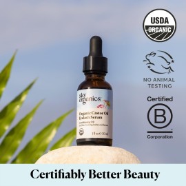 Sky Organics Organic Castor Oil Eyelash & Brow Serum, Hexane-Free Conditioning Oil that Promotes Fuller Looking Lashes & Eye Brows, 100% Pure & Cold-Pressed 1 fl. Oz. / 30 ml w ebook Sky Organics Organic Castor Oil Eyelash & Brow Serum, Hexane-Free Conditioning Oil that Promotes Fuller Looking Lashes & Eye Brows, 100% Pure & Cold-Pressed 1 fl. Oz. / 30 ml w ebook