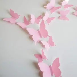 24pcs 3D Butterfly Removable Mural Stickers Wall Stickers Decal for Home and Room Decoration (Pink-24pcs) 24pcs 3D Butterfly Removable Mural Stickers Wall Stickers Decal for Home and Room Decoration (Pink-24pcs)
