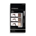 COVERGIRL - Easy Breezy Brow Powder Kit, three shades brow definer, professional double-ended angled brush, effortless, 100% Cruelty-Free