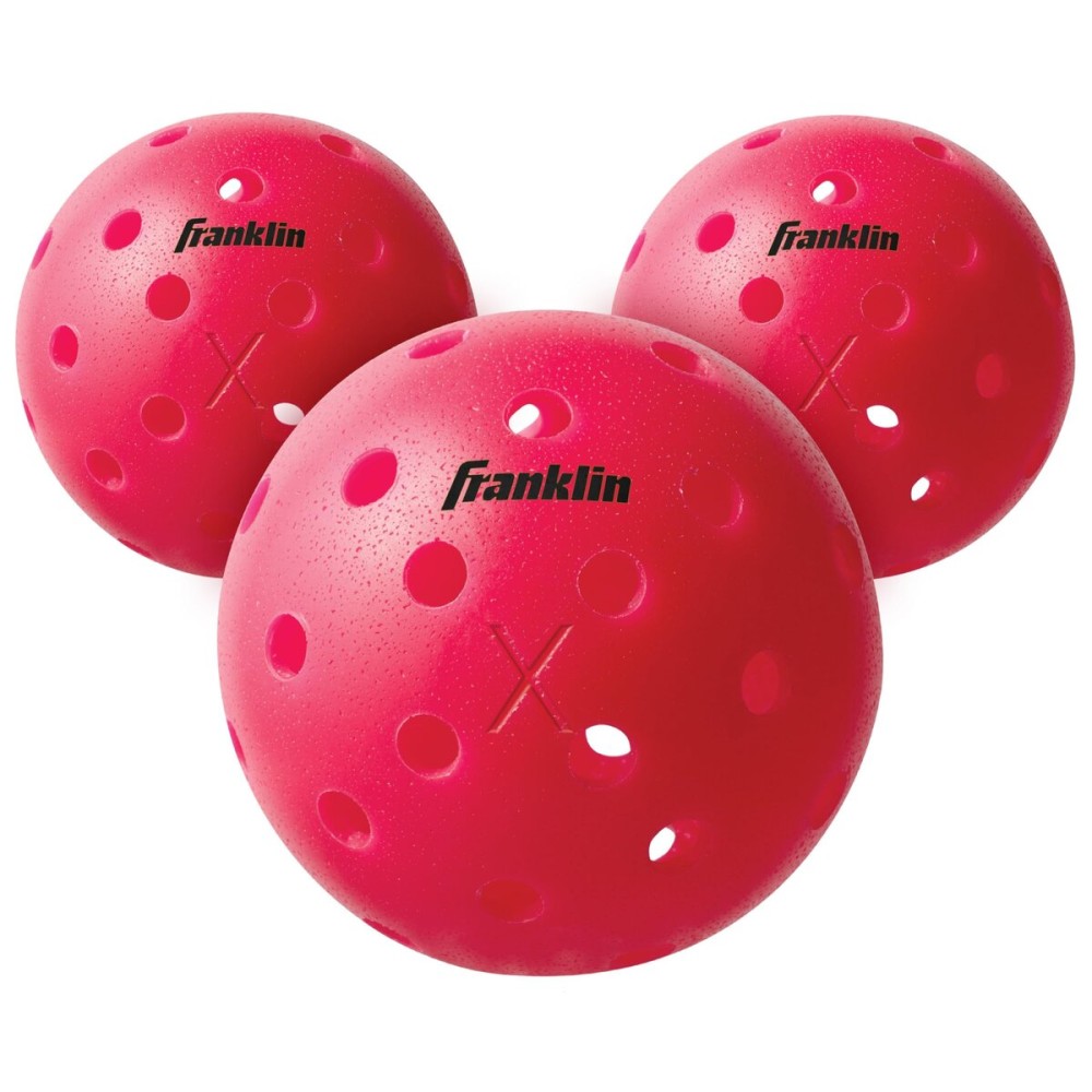 Franklin Sports X-40 Pickleballs - Outdoor 3 Pack USA PICKLEBALL APPROVED Pink Official Ball of US Open Pickleball Championships Franklin Sports X-40 Pickleballs - Outdoor 3 Pack USA PICKLEBALL APPROVED Pink Official Ball of US Open Pickleball Championships