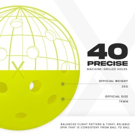Franklin Sports Outdoor- X-40 Pickleball Balls - USA Pickleball (USAPA) Approved - 3 Pack Outside Pickleballs - Optic Yellow - US Open Ball Franklin Sports Outdoor- X-40 Pickleball Balls - USA Pickleball (USAPA) Approved - 3 Pack Outside Pickleballs - Optic Yellow - US Open Ball