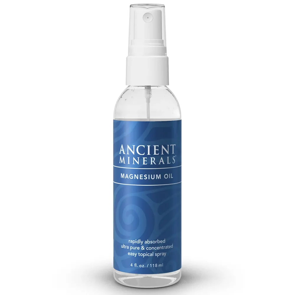 Ancient Minerals Magnesium Oil Spray Bottle of Pure Genuine Zechstein Magnesium Chloride - Topical Magnesium for Skin Application (4fl oz) Ancient Minerals Magnesium Oil Spray Bottle of Pure Genuine Zechstein Magnesium Chloride - Topical Magnesium for Skin Application (4fl oz)