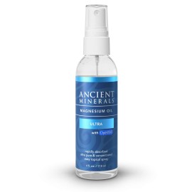 Ancient Minerals Magnesium Oil Spray Ultra with MSM - a Pure Zechstein Topical Magnesium Chloride with The Added Benefits of OptiMSM (4oz)