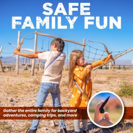 Adventure Awaits! - 2-Pack Handmade Wooden Bow and Arrow Set - 20 Wood Arrows and 2 Quivers - for Outdoor Play Adventure Awaits! - 2-Pack Handmade Wooden Bow and Arrow Set - 20 Wood Arrows and 2 Quivers - for Outdoor Play
