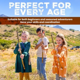 Adventure Awaits! - 2-Pack Handmade Wooden Bow and Arrow Set - 20 Wood Arrows and 2 Quivers - for Outdoor Play Adventure Awaits! - 2-Pack Handmade Wooden Bow and Arrow Set - 20 Wood Arrows and 2 Quivers - for Outdoor Play
