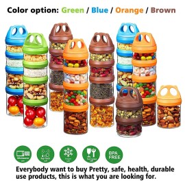 SELEWARE Portable Stackable Food Storage Containers for Snacks Formula Powder and Drinks Twist Lock System Airtight Leak-proof BPA and Phthalate Free 4 Piece Jars 31oz Blue SELEWARE Portable Stackable Food Storage Containers for Snacks Formula Powder and Drinks Twist Lock System Airtight Leak-proof BPA and Phthalate Free 4 Piece Jars 31oz Blue