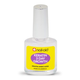 Nail-Aid Keratin 3 Day Growth Nail Treatment & Strengthener, Clear, 0.55 Fl Oz Nail-Aid Keratin 3 Day Growth Nail Treatment & Strengthener, Clear, 0.55 Fl Oz