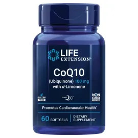 Life Extension CoQ10 (Ubiquinone) with d-Limonene - Heart Health, Fight General Fatigue, Better Absorption - Gluten-Free, Non-GMO - 60 Softgels