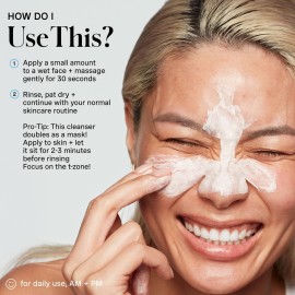 EradiKate 3% Sulfur Daily Foaming Cleanser Acne Treatment - Clinically Formulated Medicated Face Wash Balances Skin and Cleans Pores, 4 Fl Oz