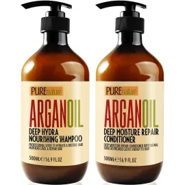 Argan Oil Shampoo and Conditioner Set - Sulfate Free Moroccan Care with Keratin - For Curly, Straight, Dry and Damaged Hair - Moisturizing, Hydrating, Anti Frizz Salon Technology Argan Oil Shampoo and Conditioner Set - Sulfate Free Moroccan Care with Keratin - For Curly, Straight, Dry and Damaged Hair - Moisturizing, Hydrating, Anti Frizz Salon Technology