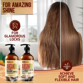 Argan Oil Shampoo and Conditioner Set - Sulfate Free Moroccan Care with Keratin - For Curly, Straight, Dry and Damaged Hair - Moisturizing, Hydrating, Anti Frizz Salon Technology Argan Oil Shampoo and Conditioner Set - Sulfate Free Moroccan Care with Keratin - For Curly, Straight, Dry and Damaged Hair - Moisturizing, Hydrating, Anti Frizz Salon Technology
