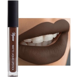 Mynena Brown Long Lasting Lipstick for Women Waterproof & Transfer-Proof | Hydrating with Shea Butter | Bold Pigment Intense Matte Color Lip Stain | Talc-Free & Vegan Product that Performs | Cyndia