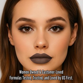 Mynena Brown Long Lasting Lipstick for Women Waterproof & Transfer-Proof | Hydrating with Shea Butter | Bold Pigment Intense Matte Color Lip Stain | Talc-Free & Vegan Product that Performs | Cyndia