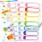 Baby Bottle Labels for Daycare, Self-Laminating, Waterproof Write-On Name Labels, Assorted Sizes & Colors, Pack of 64