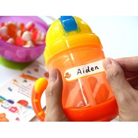 Baby Bottle Labels for Daycare, Self-Laminating, Waterproof Write-On Name Labels, Assorted Sizes & Colors, Pack of 64