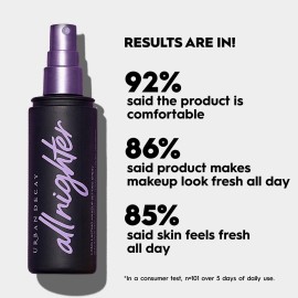 Urban Decay All Nighter Waterproof Makeup Setting Spray for Face (Full Size), Long-lasting Award-winning Finishing Spray for Smudge-proof & Transfer-resistant Makeup, Natural Finish - 4 fl oz Urban Decay All Nighter Waterproof Makeup Setting Spray for Face (Full Size), Long-lasting Award-winning Finishing Spray for Smudge-proof & Transfer-resistant Makeup, Natural Finish - 4 fl oz