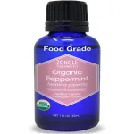 Organic, Peppermint Oil, Food Grade, Edible, for Digestion, IBS, Hair - 100% Pure, Peppermint Essential Oil, Mint Oil, Safe for Ingestion, by Zongle Therapeutics, 1 OZ