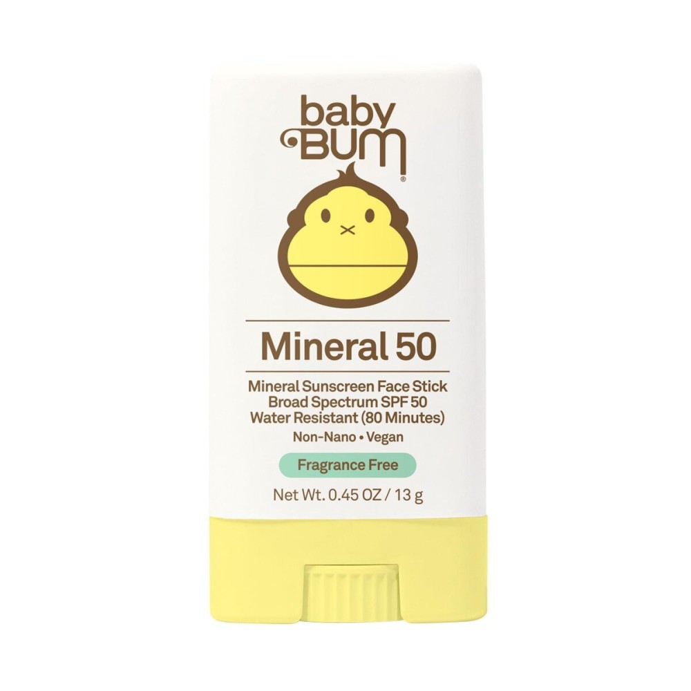 Sun Bum Baby Bum Mineral SPF 50 Sunscreen Stick - Hawaii 104 Act Compliant (Without Octinoxate & Oxybenzone) - UVA/UVB Face and Body Protection - Unscented for Sensitive Skin - Travel Size 0.45 Oz Sun Bum Baby Bum Mineral SPF 50 Sunscreen Stick - Hawaii 104 Act Compliant (Without Octinoxate & Oxybenzone) - UVA/UVB Face and Body Protection - Unscented for Sensitive Skin - Travel Size 0.45 Oz