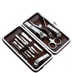 Tseoa Manicure, Pedicure Kit, Nail Clippers, Professional Grooming Kit, Nail Tools with Luxurious Travel Case, Set of 12  (nail clippers 12pcs)