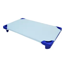 American Baby Company 100% Natural Cotton Percale Standard Daycare/Pre-School Cot Sheet, Blue, 23 x 51, Soft Breathable, for Boys and Girls