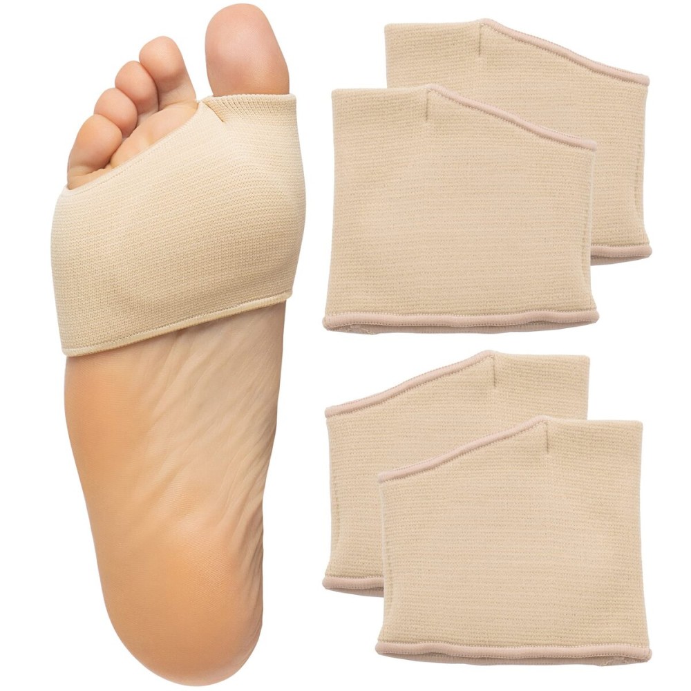 ZenToes Metatarsal Pads for Men and Women - Ball of Foot Pain Relief Cushions for Sesamoiditis, Metatarsalgia, Morton\'s Neuroma - 2 Pairs Fabric Sleeves with Gel Inserts (Small, Beige) ZenToes Metatarsal Pads for Men and Women - Ball of Foot Pain Relief Cushions for Sesamoiditis, Metatarsalgia, Morton\'s Neuroma - 2 Pairs Fabric Sleeves with Gel Inserts (Small, Beige)