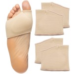 ZenToes Metatarsal Pads for Men and Women - Ball of Foot Pain Relief Cushions for Sesamoiditis, Metatarsalgia, Morton\'s Neuroma - 2 Pairs Fabric Sleeves with Gel Inserts (Small, Beige)