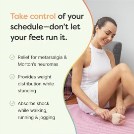 ZenToes Metatarsal Pads for Men and Women - Ball of Foot Pain Relief Cushions for Sesamoiditis, Metatarsalgia, Morton\'s Neuroma - 2 Pairs Fabric Sleeves with Gel Inserts (Small, Beige) ZenToes Metatarsal Pads for Men and Women - Ball of Foot Pain Relief Cushions for Sesamoiditis, Metatarsalgia, Morton\'s Neuroma - 2 Pairs Fabric Sleeves with Gel Inserts (Small, Beige)