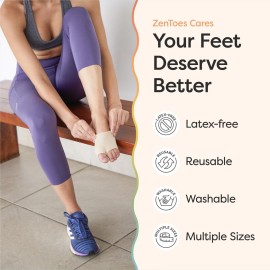 ZenToes Metatarsal Pads for Men and Women - Ball of Foot Pain Relief Cushions for Sesamoiditis, Metatarsalgia, Morton\'s Neuroma - 2 Pairs Fabric Sleeves with Gel Inserts (Small, Beige) ZenToes Metatarsal Pads for Men and Women - Ball of Foot Pain Relief Cushions for Sesamoiditis, Metatarsalgia, Morton\'s Neuroma - 2 Pairs Fabric Sleeves with Gel Inserts (Small, Beige)