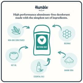 HUMBLE BRANDS Original Formula Aluminum-free Deodorant. Long Lasting Odor Control with Baking Soda, Simply Unscented, Pack of 1 HUMBLE BRANDS Original Formula Aluminum-free Deodorant. Long Lasting Odor Control with Baking Soda, Simply Unscented, Pack of 1