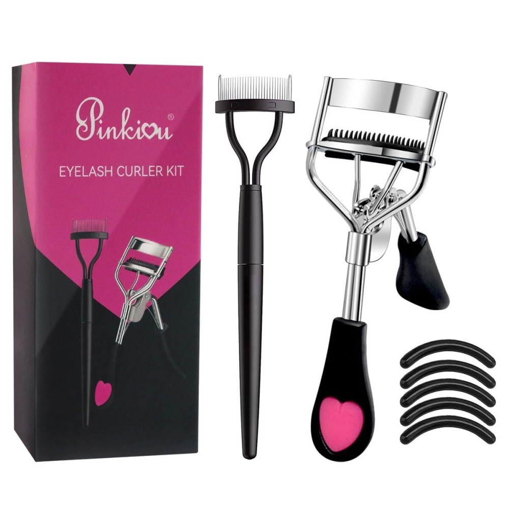 Pinkiou Eyelash Curlers with Comb and Eeylash Separator Set Professional Lash Curler with Built-in Comb Ergonomic Heart-Shaped Handle and Eyelash Comb Tool for Daily Makeup Pinkiou Eyelash Curlers with Comb and Eeylash Separator Set Professional Lash Curler with Built-in Comb Ergonomic Heart-Shaped Handle and Eyelash Comb Tool for Daily Makeup
