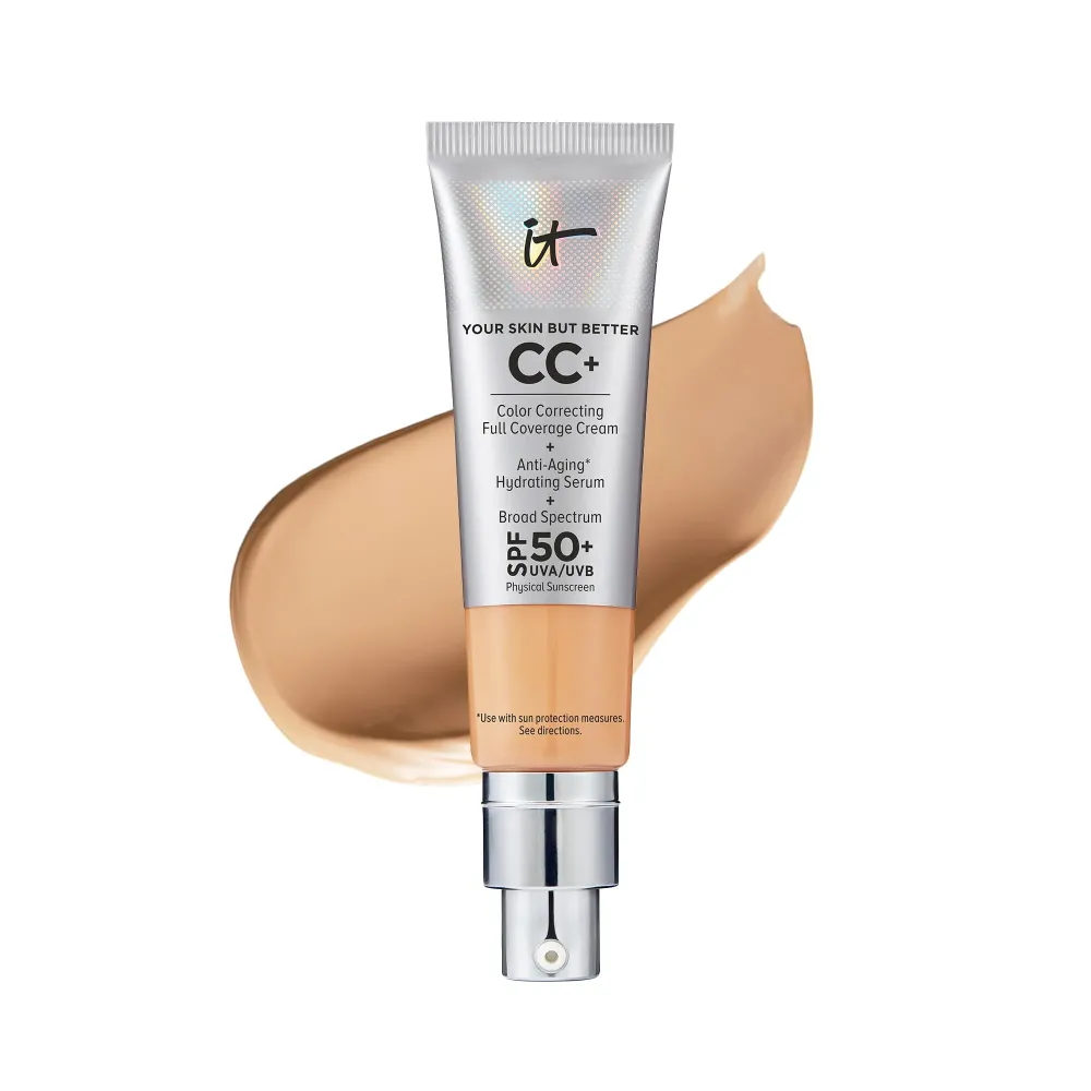 IT Cosmetics Your Skin But Better CC+ Cream, Medium Tan - Color Correcting Cream, Full-Coverage Foundation, Hydrating Serum & SPF 50+ Sunscreen - Natural Finish - 1.08 fl oz IT Cosmetics Your Skin But Better CC+ Cream, Medium Tan - Color Correcting Cream, Full-Coverage Foundation, Hydrating Serum & SPF 50+ Sunscreen - Natural Finish - 1.08 fl oz